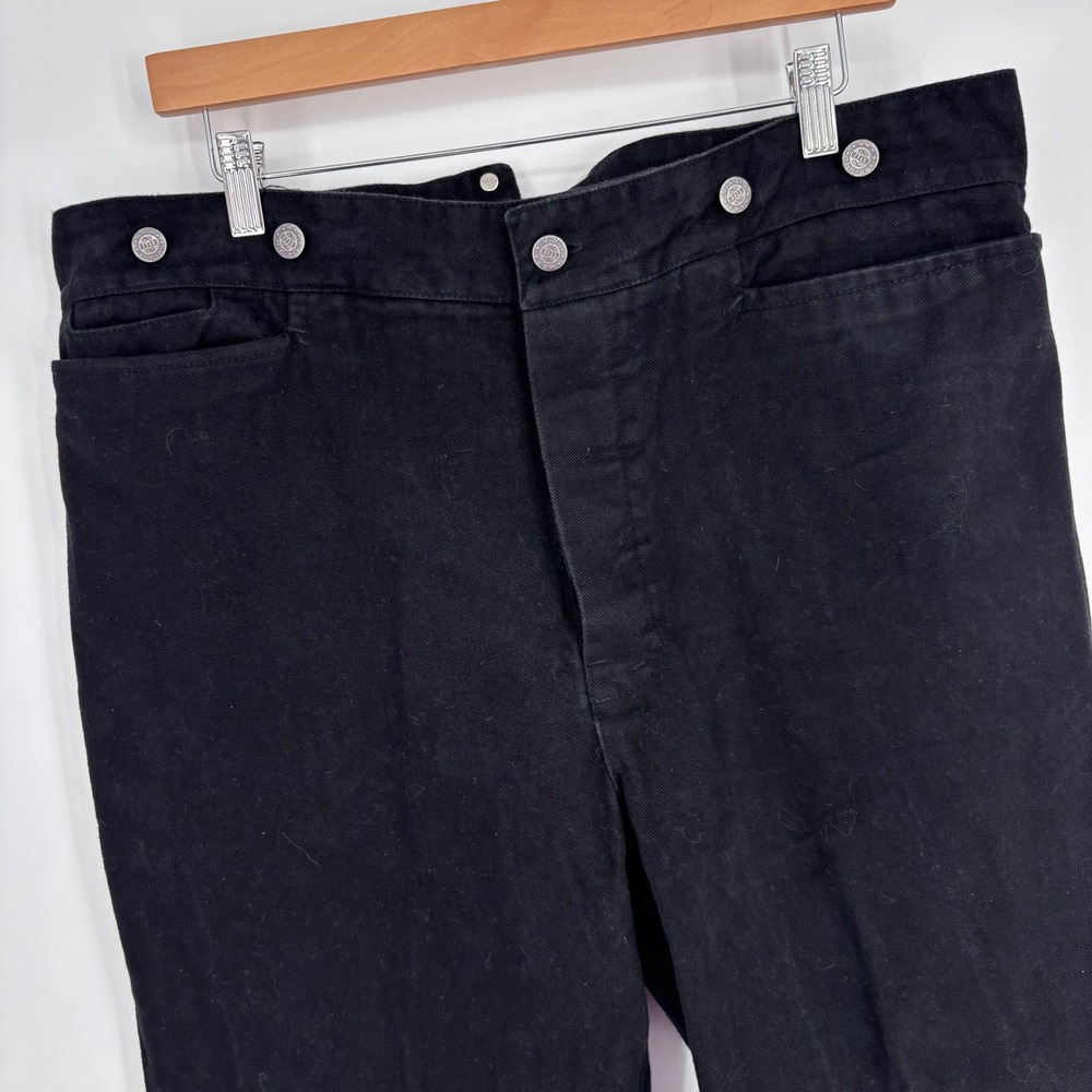 Wah Maker Frontier Buckle Back Trousers Mens 37x25 (Tag 38) Black Western Pants